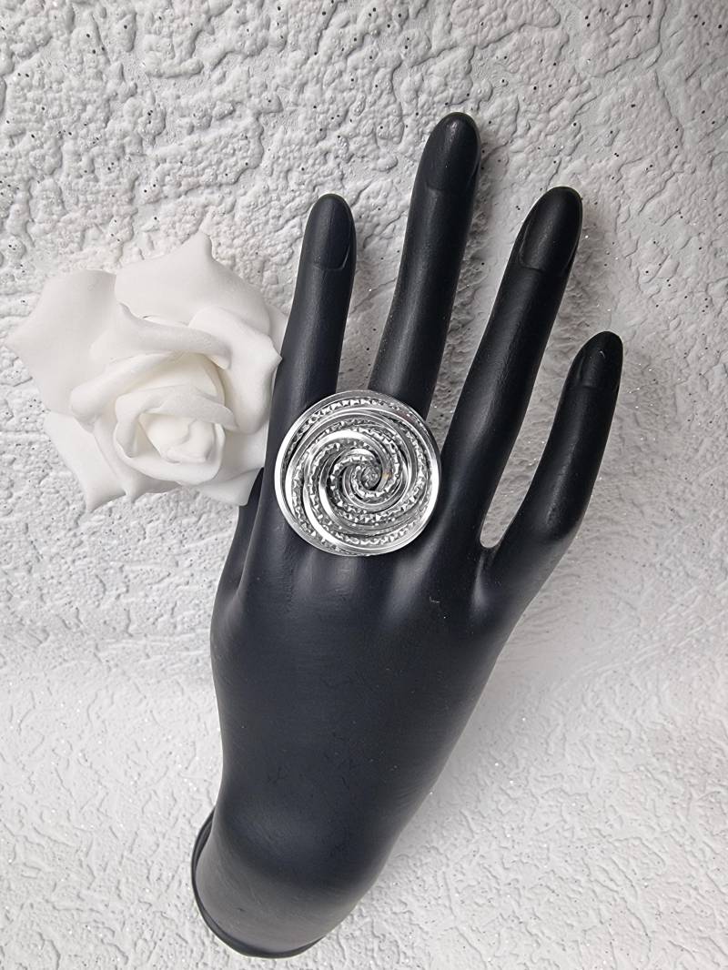 Ring Alina, Gearbeitet Mit Square-Wire-Draht | Viereckdraht Und Glitzer Geprägtem Draht von BirgitsDrahtschmuck