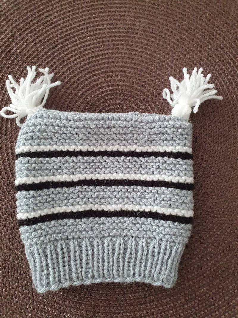 Handgestrickte Babymütze in Grau Ab Ca. 3 Monate von BirgitsStrickstube