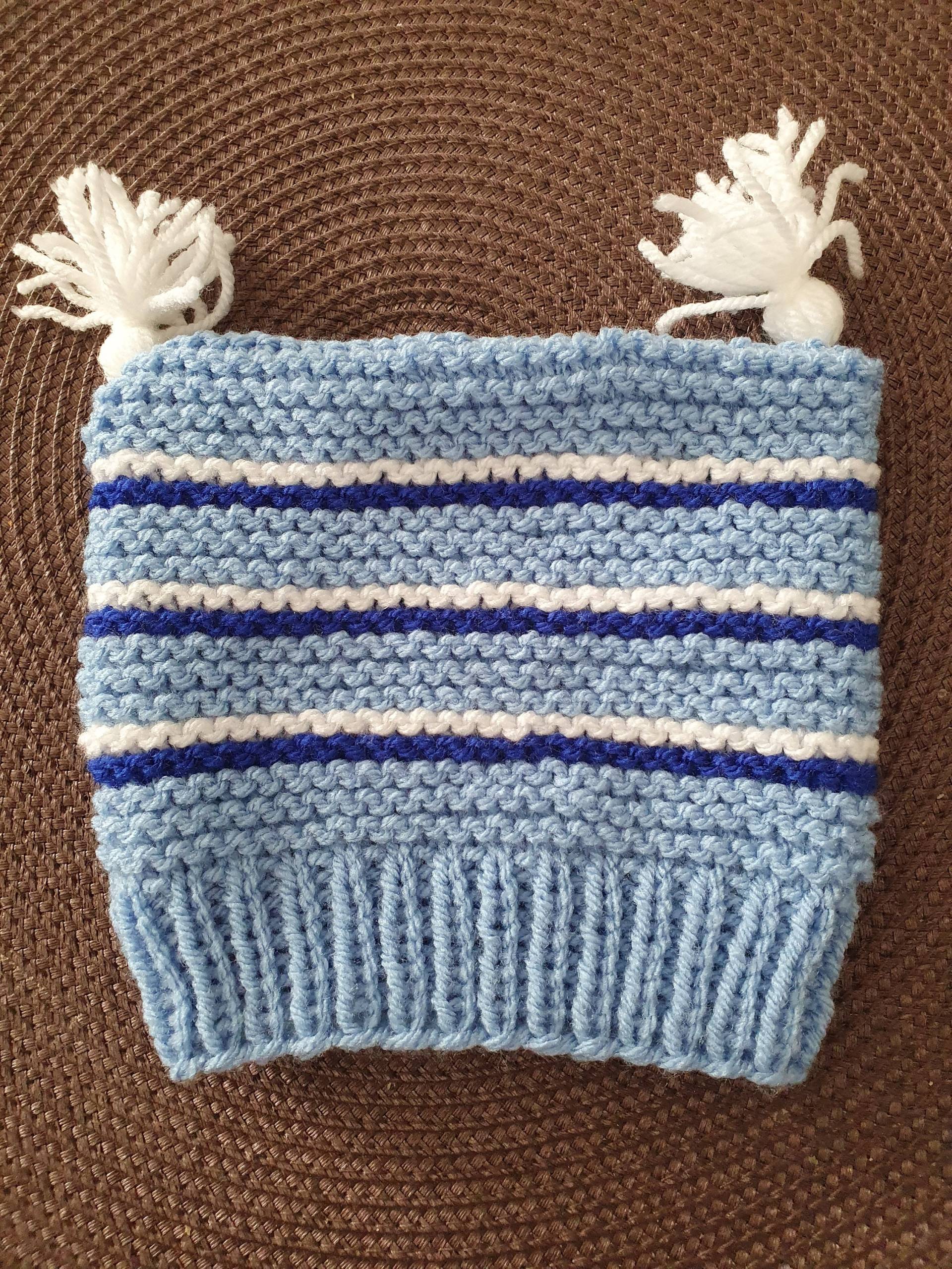 Handgestrickte Babymütze in Hellblau Ab Ca. 3 Monate von BirgitsStrickstube