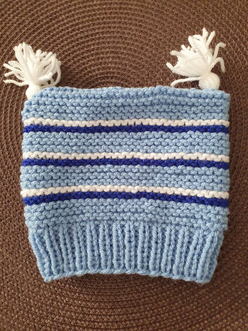 Handgestrickte Babymütze in Hellblau Ab Ca. 3 Monate von BirgitsStrickstube
