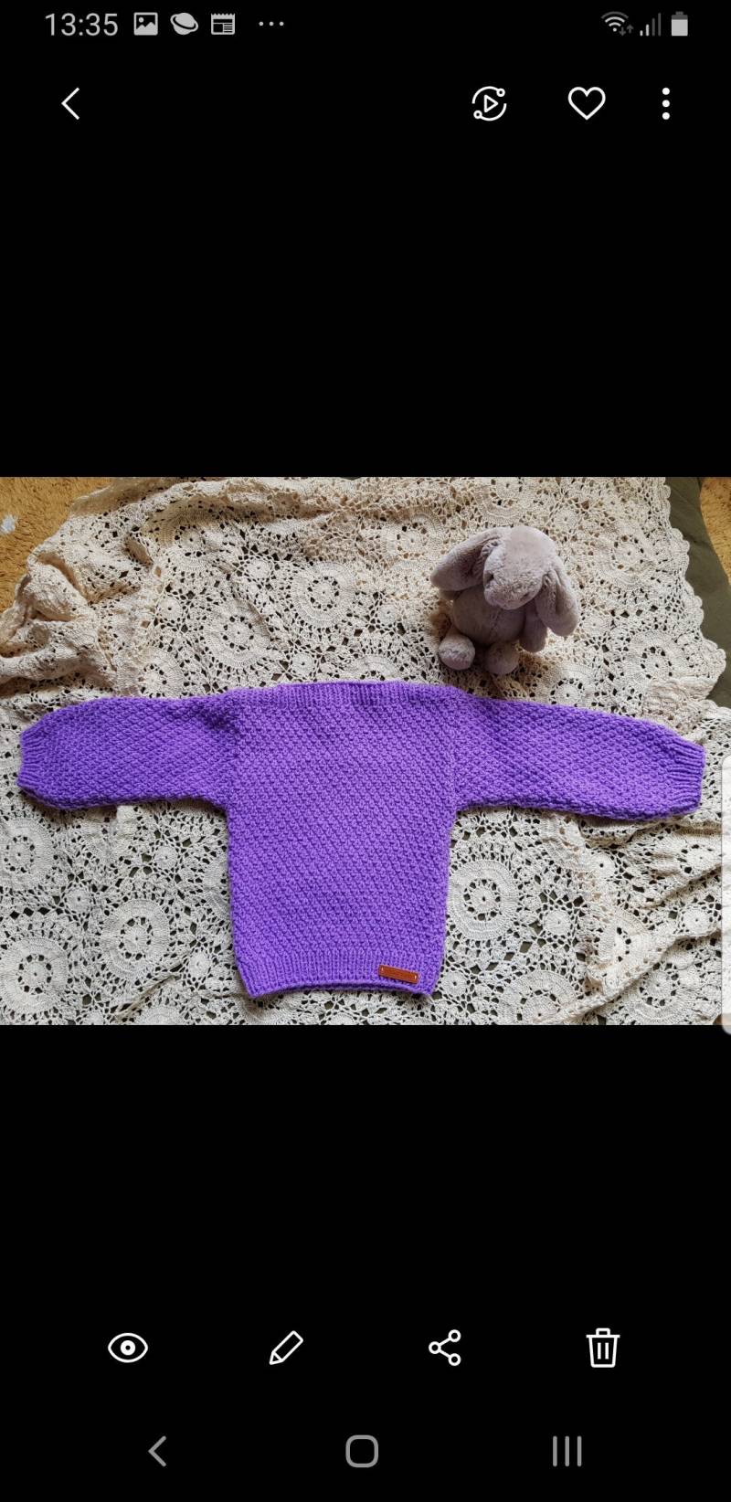 Handgestrickter Babypullover Für 9 - 12 Monate in Flieder N Handgestrickter Babypullover Für 9 - 12 Monate in Flieder N von BirgitsStrickstube