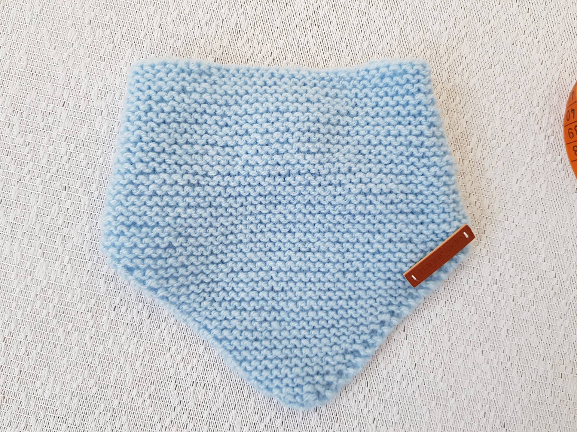 Handgestricktes Dreieckstuch, Halstuch Für Babies, Kleinkinder Und Kinder Ab Ca. 1/2 Jahr in Hellblau von BirgitsStrickstube