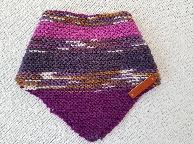 Handgestricktes Dreieckstuch, Halstuch Für Babies, Kleinkinder Und Kinder Ab Ca. 1/2 Jahrin Lila, Beere, Braun von BirgitsStrickstube