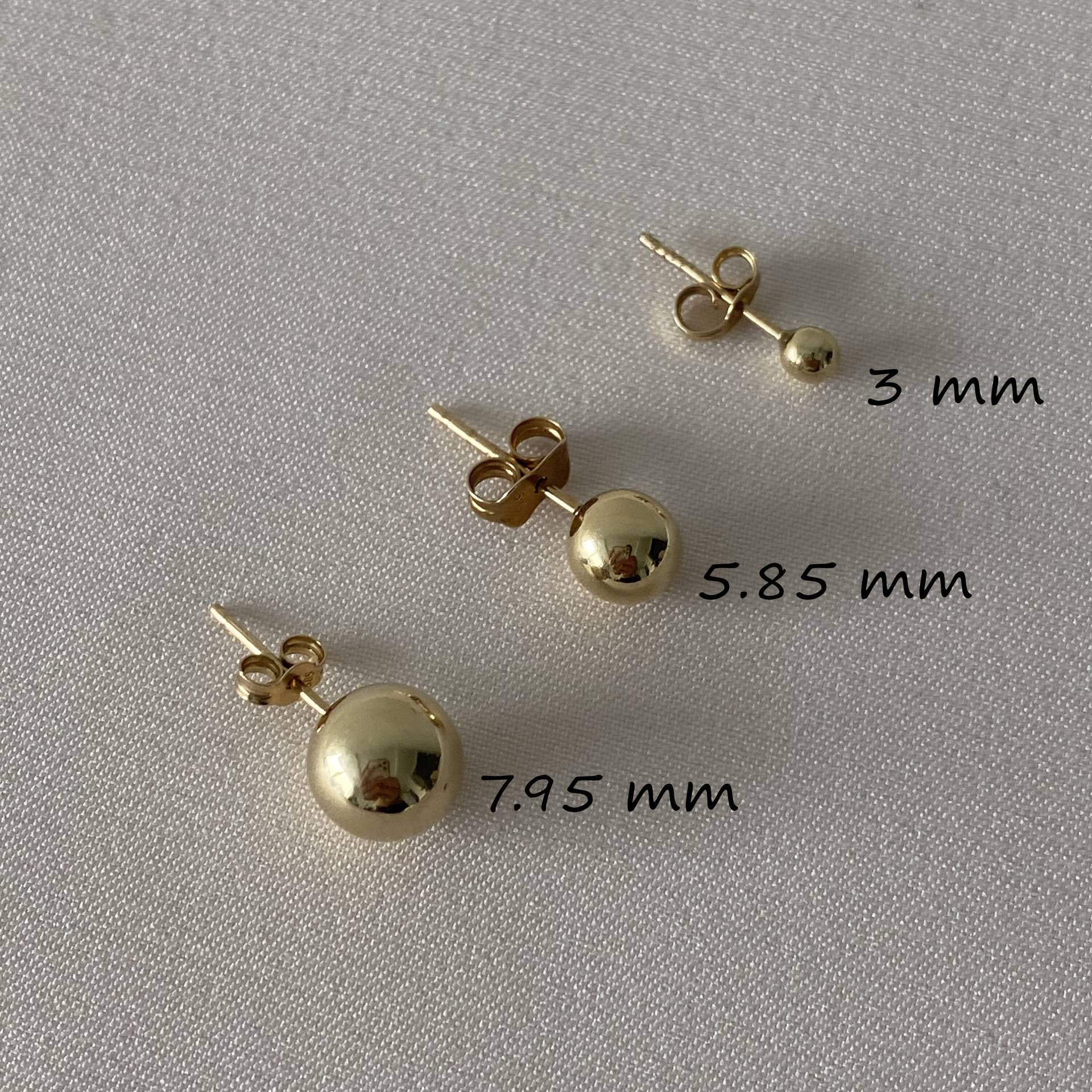 Dekorative Einfache 14K Solid Gold Ohrstecker, Runde Ballförmige Ohrringe Ohrstecker Für Alle Gelegenheiten Casual Und Hochzeit Schmuck, Geschenk Sie von BirinciJewelry