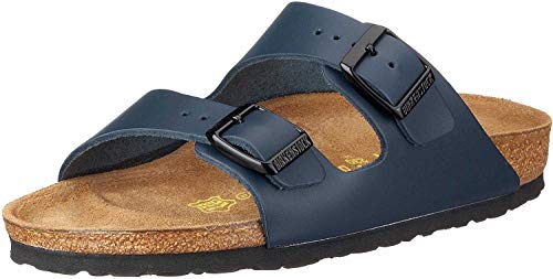 BIRKENSTOCK Classic Arizona Leder 51151, Pantoletten, Blau (Blau 75), 45 EU (10.5 UK) von Birkenstock