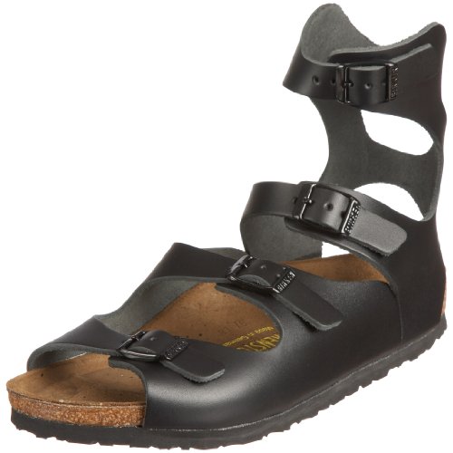 BIRKENSTOCK Classic Athen Leder, Unisex-Erwachsene Römersandalen Sandalen, Schwarz (Schwarz), 37 EU von Birkenstock