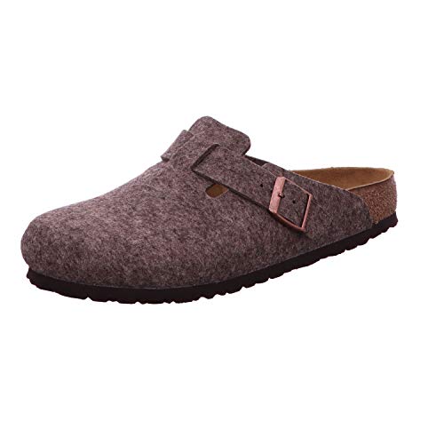 Birkenstock Classic Unisex-Erwachsene Boston Wollfilz Clogs, Braun (Cacao) von BIRKENSTOCK