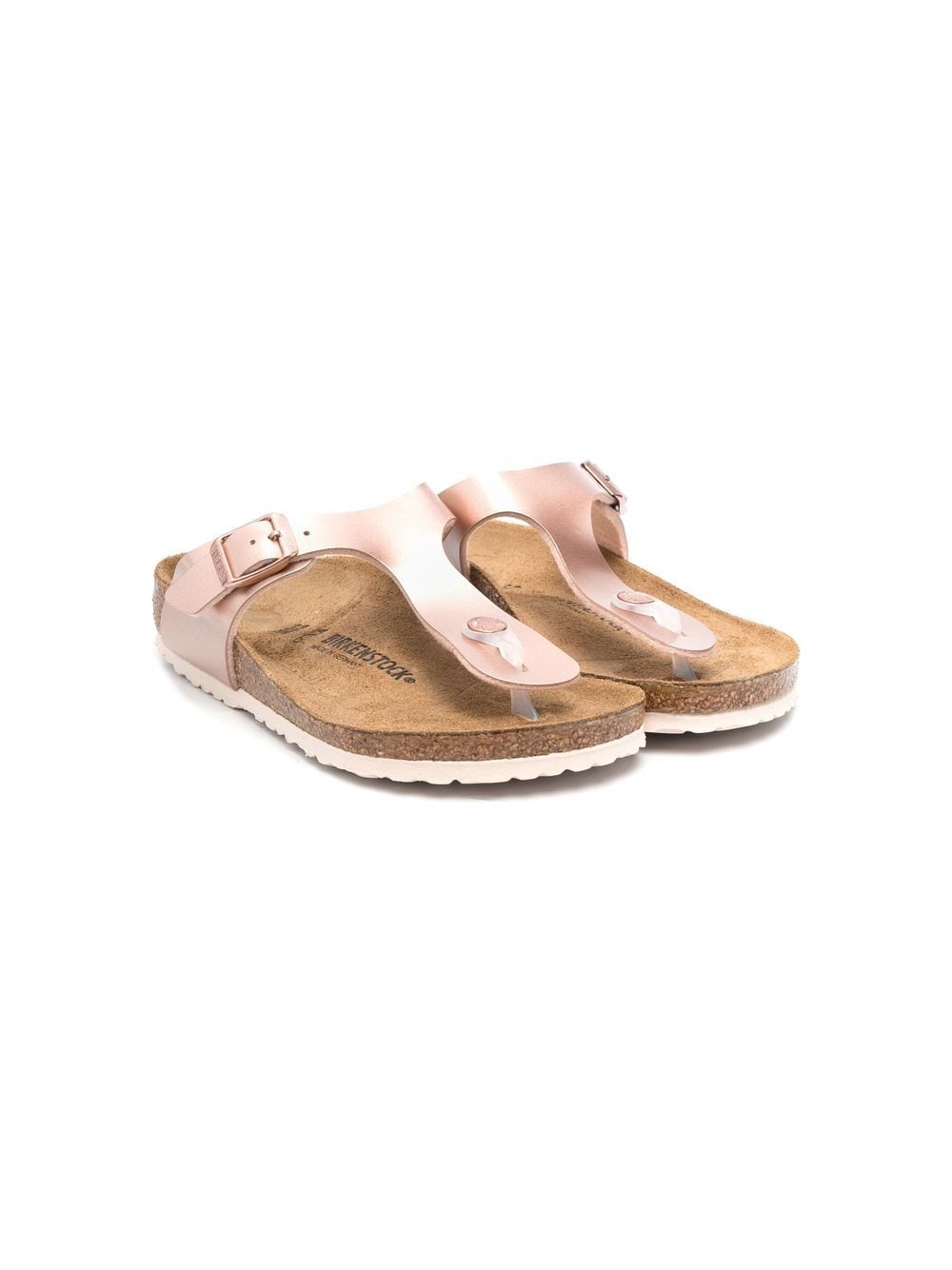 Birkenstock Kids Gizeh Sandalen im Metallic-Look 30mm - Rosa von Birkenstock Kids