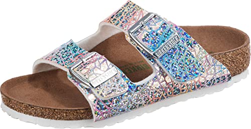 BIRKENSTOCK Arizona Kids MF Mädchen,Kinder,Sandalen,Synthetik,formbeständig,strapazierfähig,hautfreundlich,Silver,26 EU von Birkenstock
