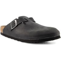 BIRKENSTOCK Herren Pantoffeln schwarz Glattleder von Birkenstock