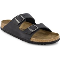 BIRKENSTOCK Herren Pantoletten schwarz Glattleder von Birkenstock