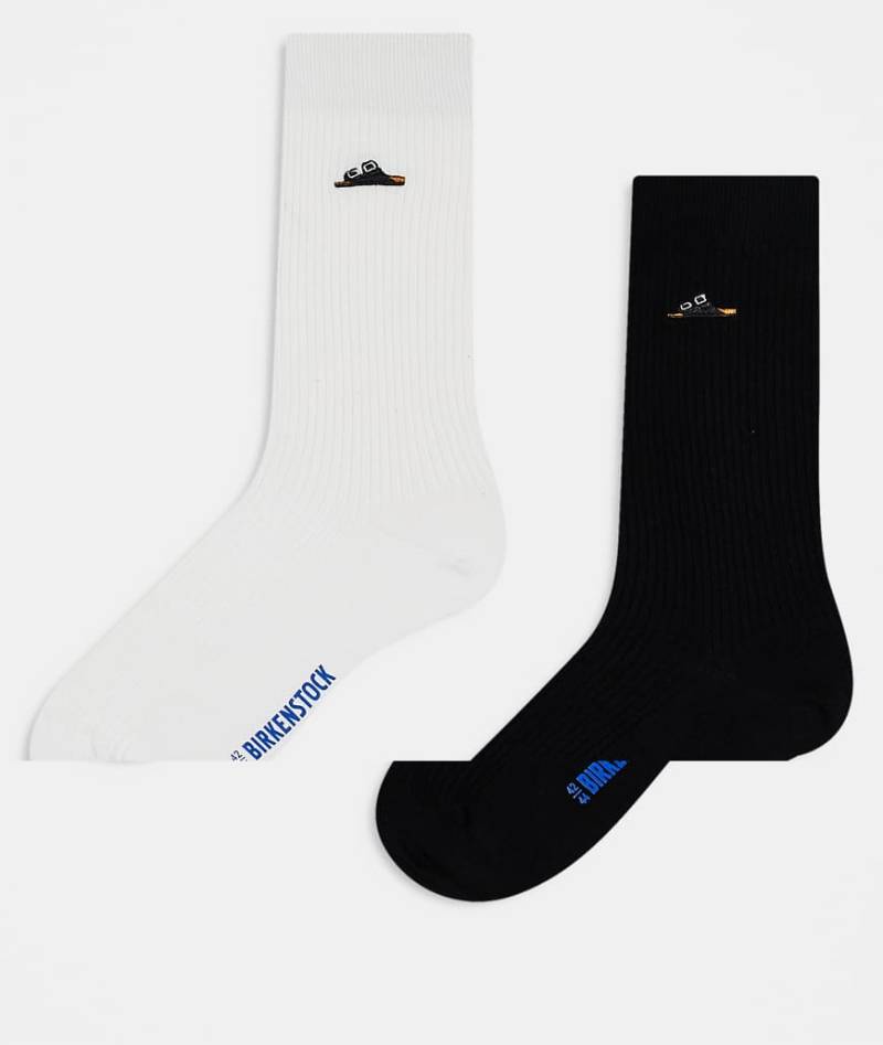 Birkenstock - 2er-Pack gerippte Unisex-Socken aus Baumwolle in verschiedenen Farben-Bunt von Birkenstock