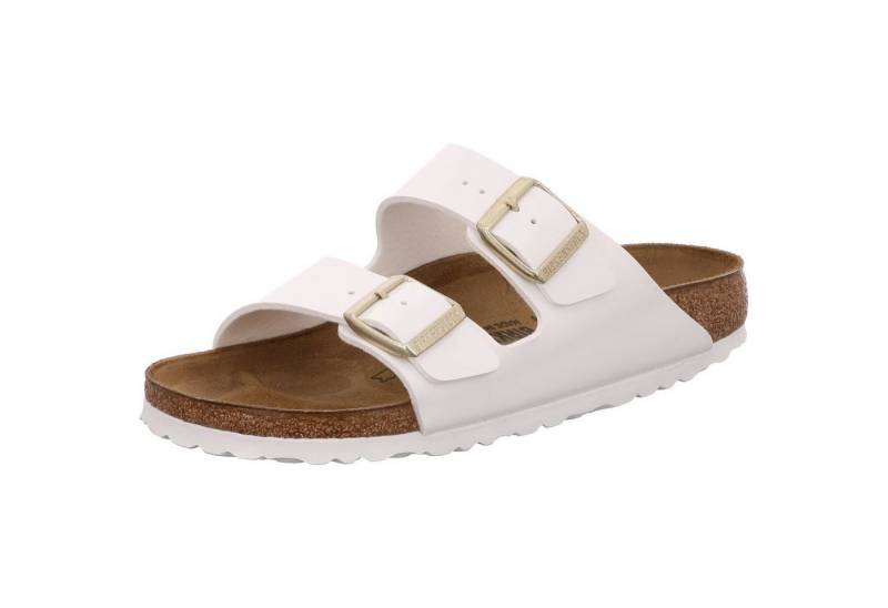 Birkenstock Arizona BF Patent White Lack Pantolette von Birkenstock