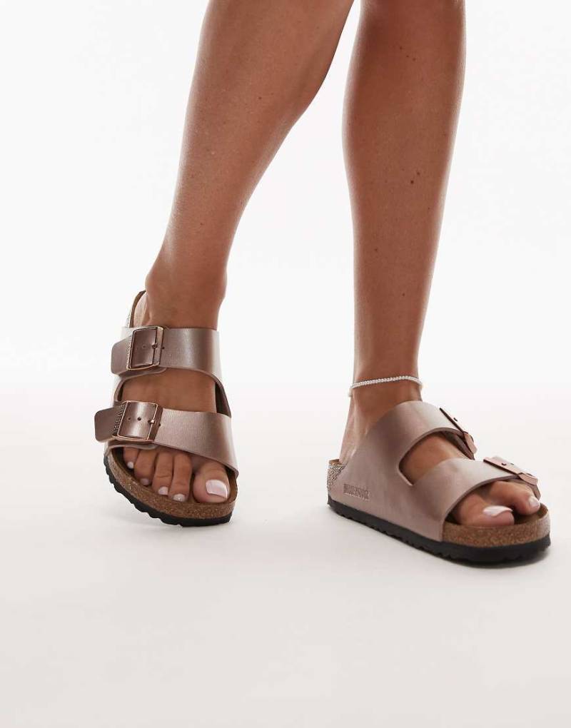 Birkenstock - Arizona - Birko-Flor-Sandalen in Kupfer-Orange von Birkenstock