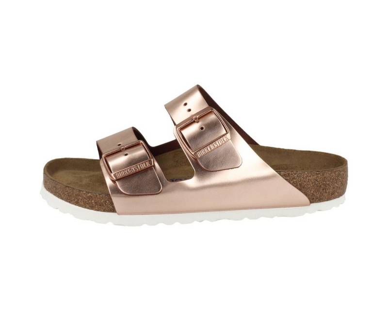 Birkenstock Arizona Glattleder Weichbettung schmal Damen Sandale Sandaletten, Sommerschuhe, Badeschuhe, Riemchen, Schlappen von Birkenstock