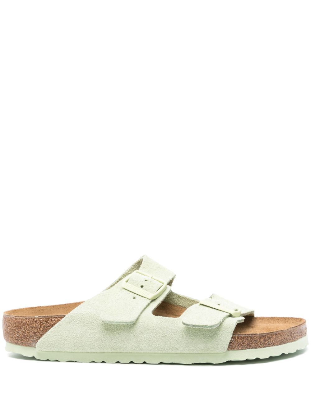 Birkenstock Arizona Pantoletten aus Wildleder - Grün von Birkenstock