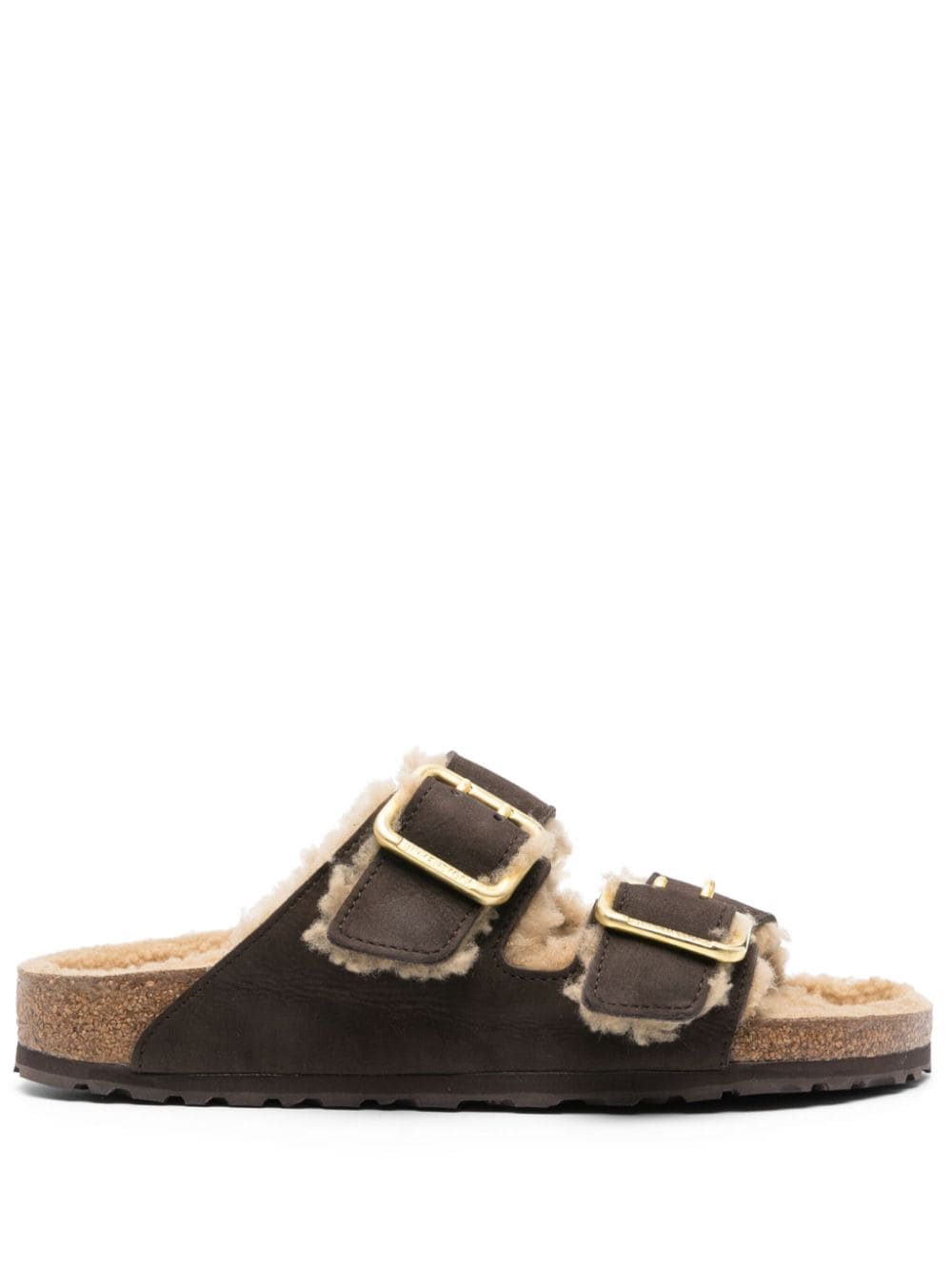 Birkenstock Arizona Pantoletten mit Shearling-Futter - Braun von Birkenstock