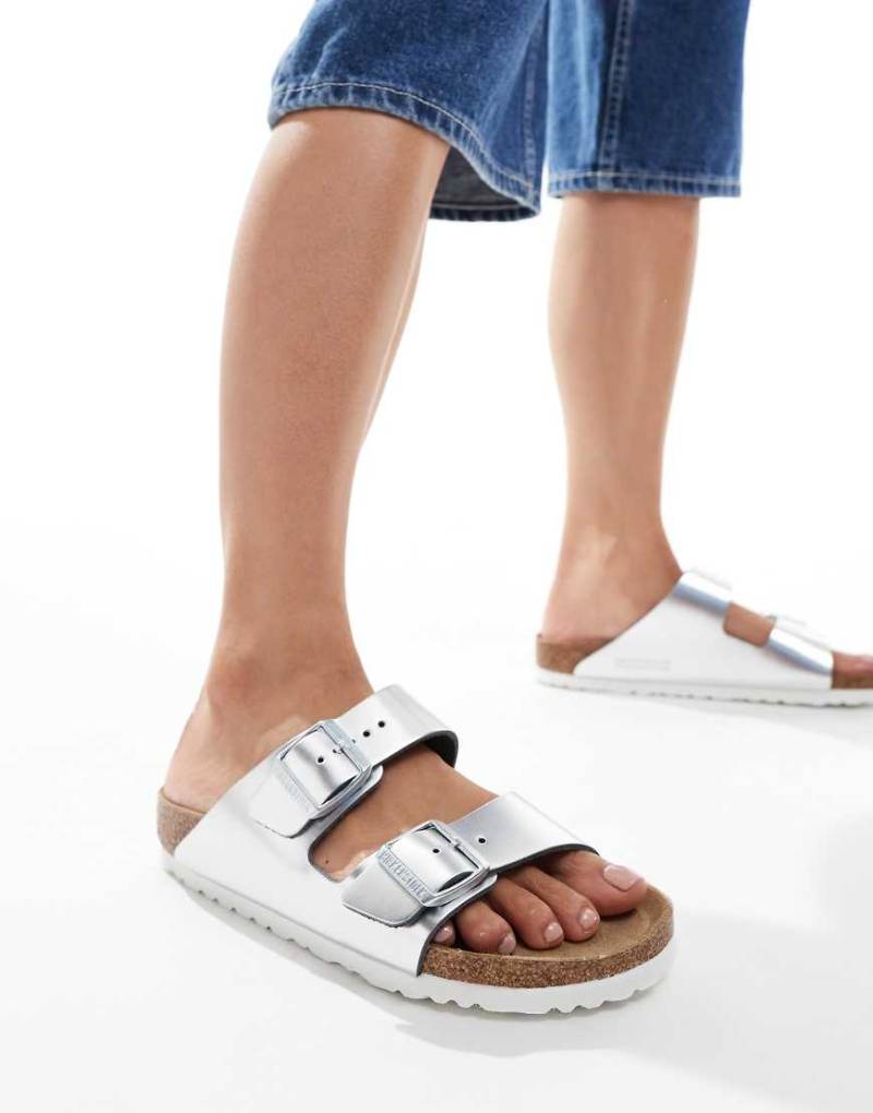Birkenstock - Arizona - Sandalen in Metallic-Silber von Birkenstock