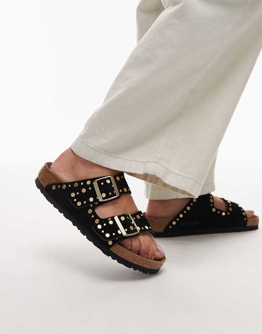 Birkenstock - Arizona - Sandalen in Schwarz mit Nietendetails von Birkenstock