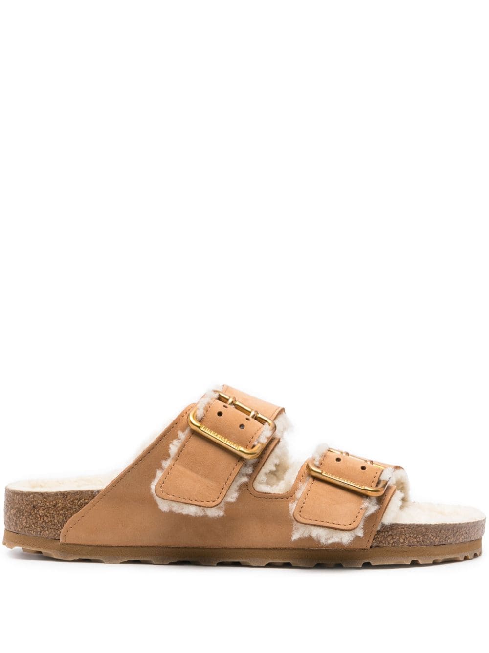 Birkenstock Arizona Slipper mit Shearling - Braun von Birkenstock