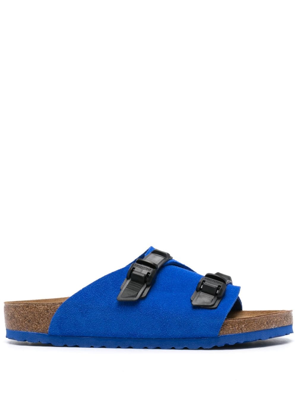 Birkenstock Arizona Pantoletten aus Wildleder - Blau von Birkenstock