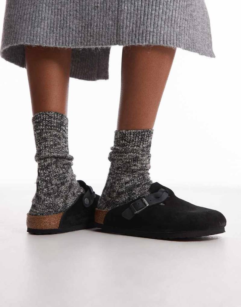 Birkenstock - Boston - Clogs in Schwarz mit Flechtdetail von Birkenstock