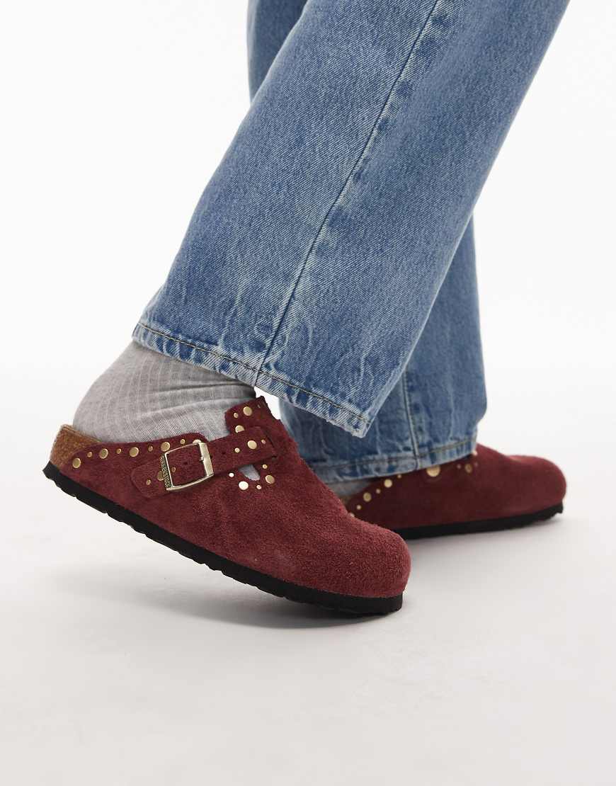 Birkenstock - Boston - Clogs in Zinfandel mit Nieten-Rot von Birkenstock