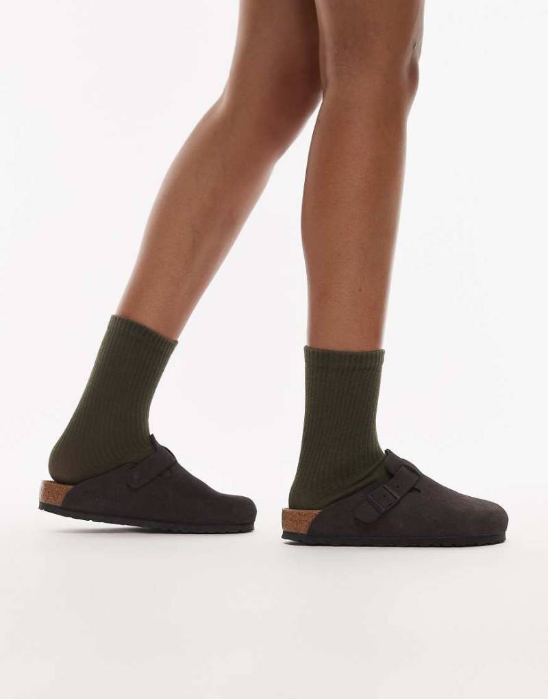 Birkenstock - Boston - Unisex-Clogs aus Wildleder in Grau von Birkenstock