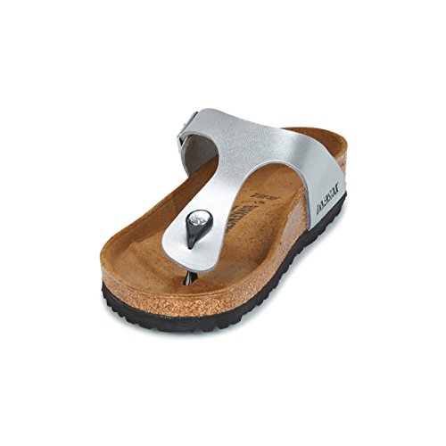 Birkenstock Damen GIZEH Birko-Flor Zehentrenner, Silber), 41 EU von BIRKENSTOCK