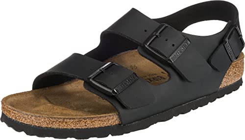 Birkenstock Unisex Milano Knöchelriemchen, Schwarz Schwarz, 35 EU Schmal von BIRKENSTOCK