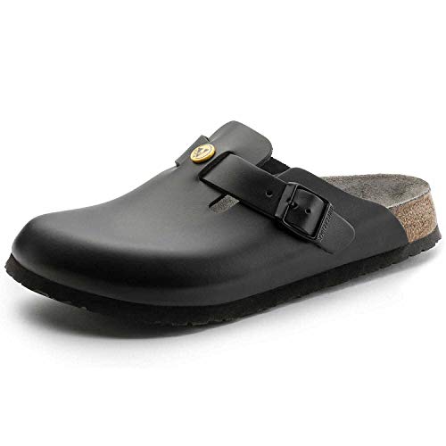 BIRKENSTOCK Boston Antistatik Naturleder , Schwarz , 38 EU Schmal von BIRKENSTOCK