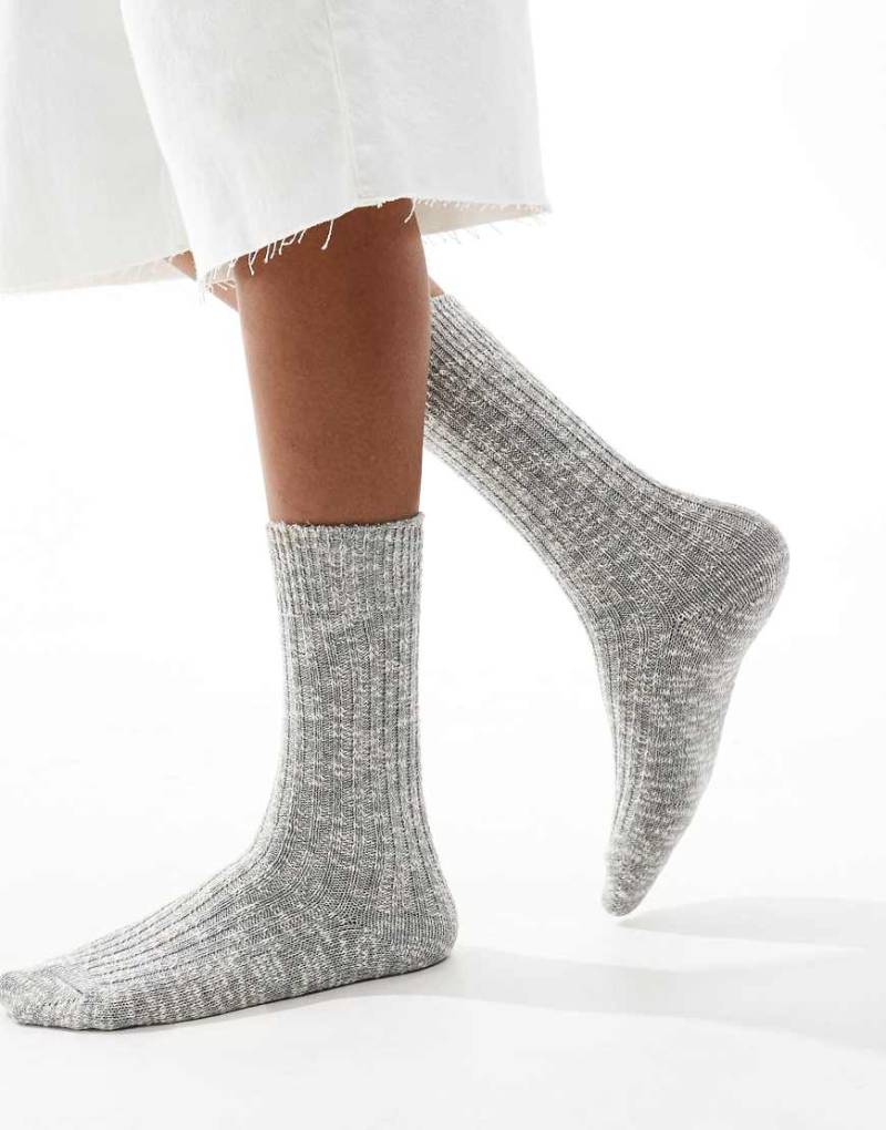 Birkenstock - Cotton Slub - Melierte Damensocken aus Baumwolle in Grau von Birkenstock