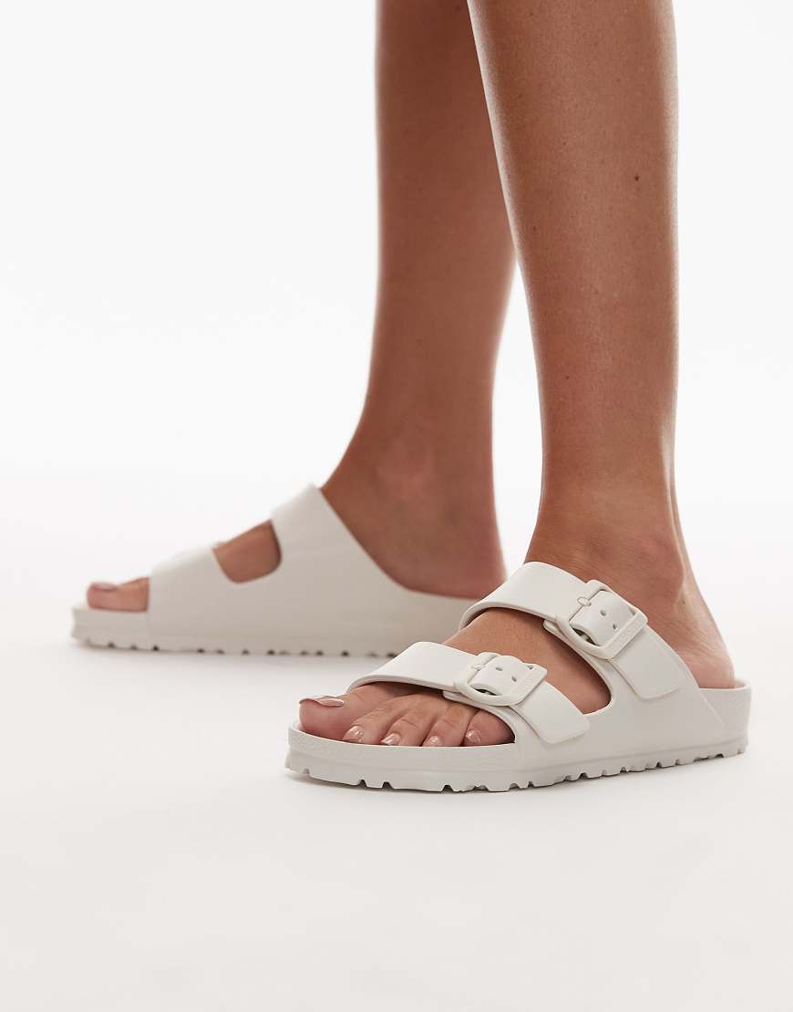Birkenstock - EVA Arizona - Sandalen in Eierschalen-Weiß, schmale Passform-Grau von Birkenstock