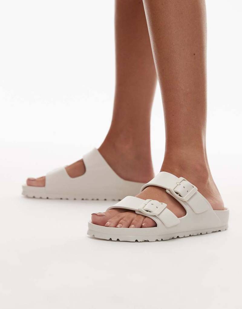 Birkenstock - EVA Arizona - Sandalen in Eierschalen-Weiß, schmale Passform-Grau von Birkenstock