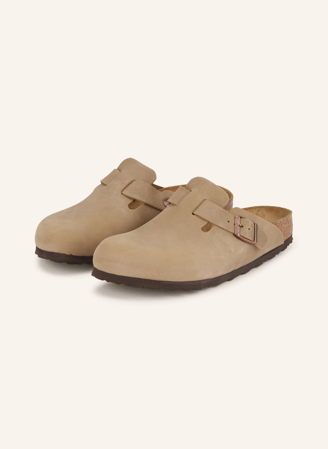 Birkenstock Pantoletten Boston beige von Birkenstock