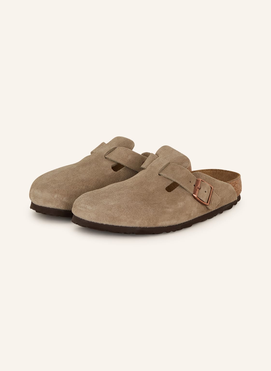 Birkenstock Pantoletten Boston beige von Birkenstock