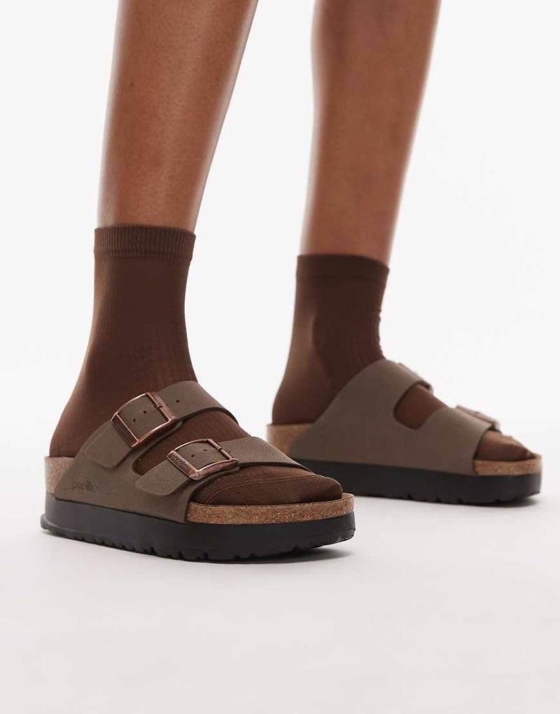 Birkenstock - Papillio Arizona Flex - Plateau-Sandalen in Mokkabraun von Birkenstock