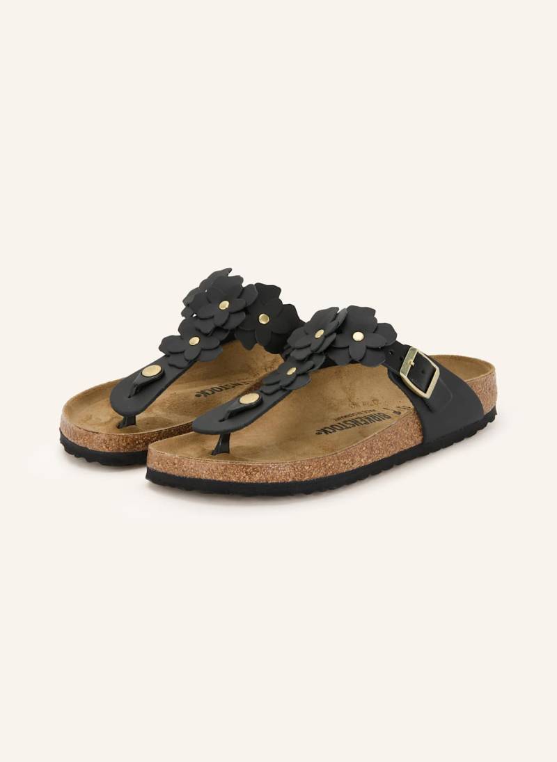 Birkenstock Zehentrenner Gizeh Flowers Le schwarz von Birkenstock