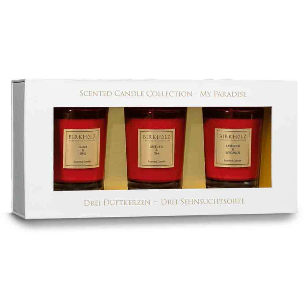 Birkholz Scented Candle Collection Mini Candle Set My Paradise 3 Artikel im Set von Birkholz