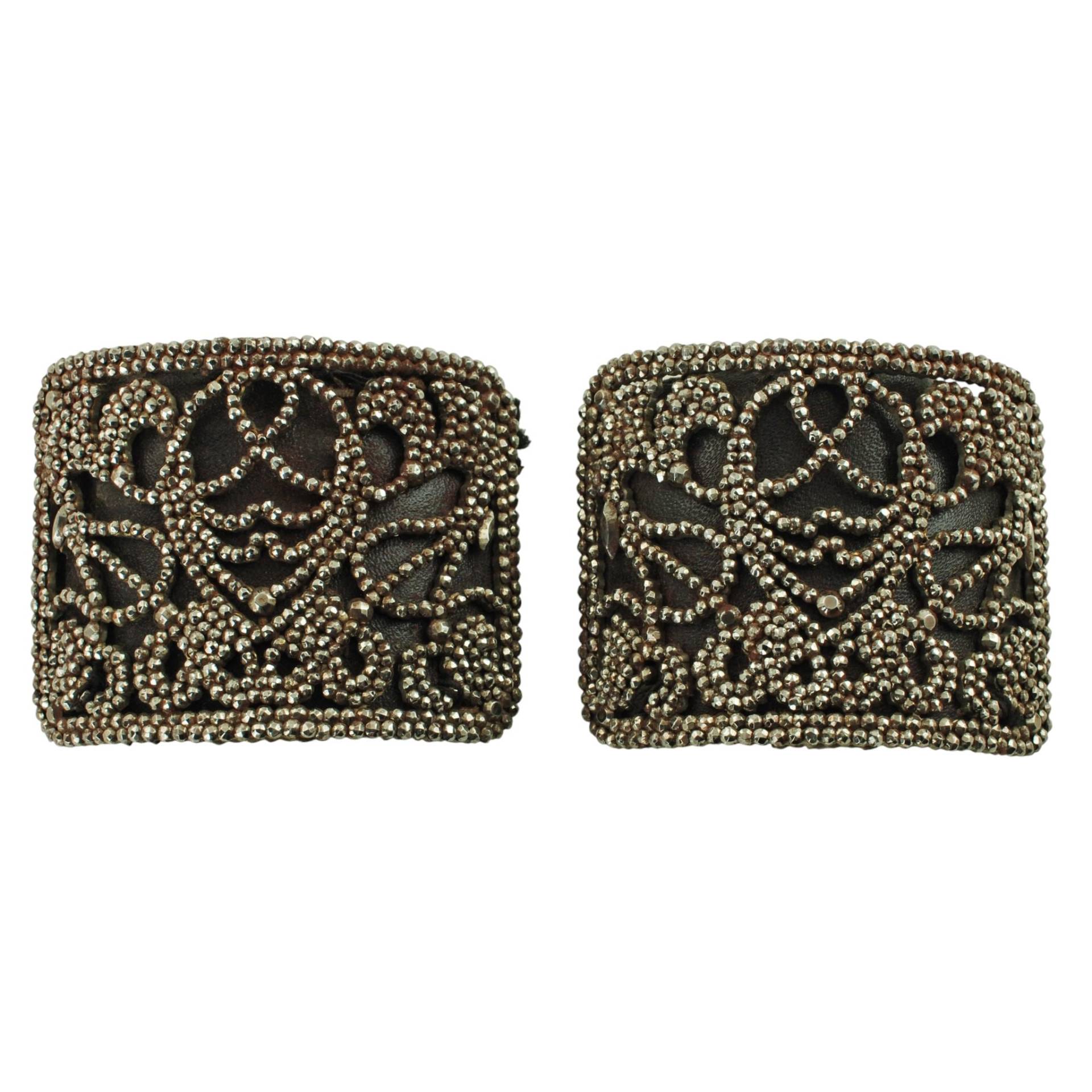 Antike Cut Steel Schuhschnallen Mit Original Lederrücken von BirneyCreek