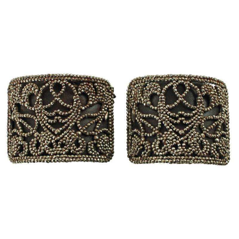 Antike Cut Steel Schuhschnallen Mit Original Lederrücken von BirneyCreek