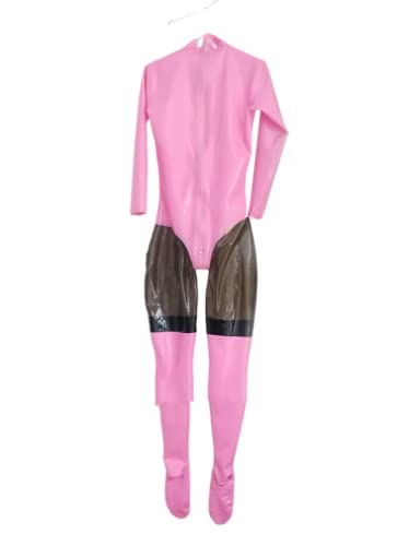 Birod Latex-Ganzkörper-Catsuit-Gummi-Overall-Socken mit Reißverschluss im hinteren Schritt,Lila,M von Birod