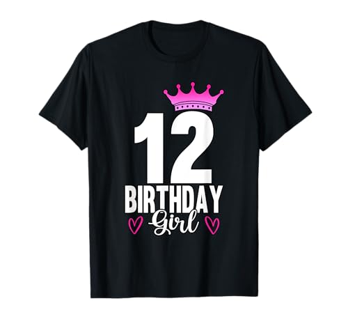 Prinzessin 12 Geburtstag Mädchen 12. Geburtstag Feier T-Shirt von Birth Month 12 Years Old Birthday Party Girls