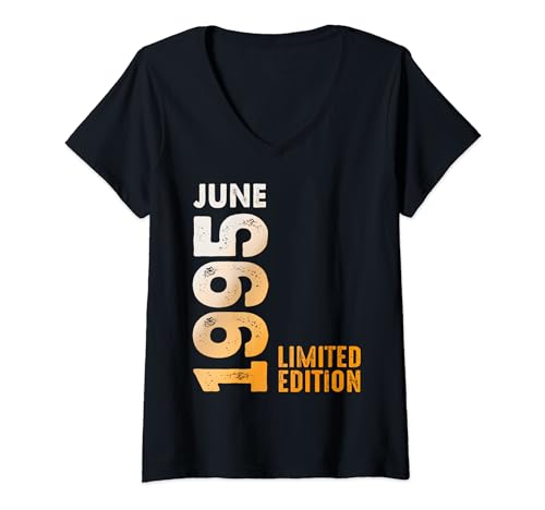 Damen Im Monat Juni 1995 Jahr 1995 Retro 1995 Vintage 1995 T-Shirt mit V-Ausschnitt Damen Im Monat Juni 1995 Jahr 1995 Retro 1995 Vintage 1995 T-Shirt mit V-Ausschnitt von Birth Since June 1995 Retro Vintage Year 1995