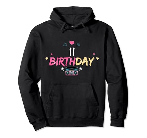Lustige 11. Musik Geburtstag Geschichte Mädchen 11 Jahre alt B-Day Party Pullover Hoodie von Birthday 11 Year Old Bday