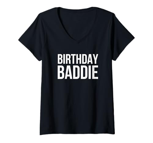 Damen Geburtstag Baddie Frauen Cute Birthday Party Spaß T-Shirt mit V-Ausschnitt Damen Geburtstag Baddie Frauen Cute Birthday Party Spaß T-Shirt mit V-Ausschnitt von Birthday Baddie Apparel Co.