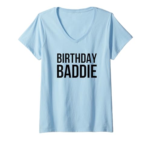 Damen Geburtstag Baddie Frauen Süße Geburtstagsfeier T-Shirt mit V-Ausschnitt Damen Geburtstag Baddie Frauen Süße Geburtstagsfeier T-Shirt mit V-Ausschnitt von Birthday Baddie Apparel Co.