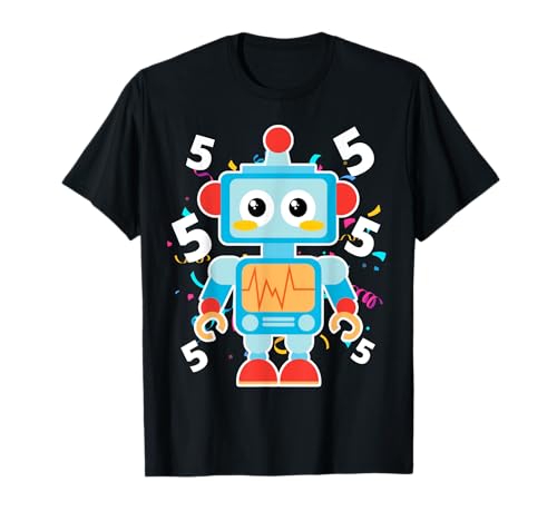 Kinder 5. Geburtstag Bot Robot T-Shirt für 5 Jahre alte Jungen Mädchen T-Shirt von Birthday Bot Robot Party Ideas Robo Party