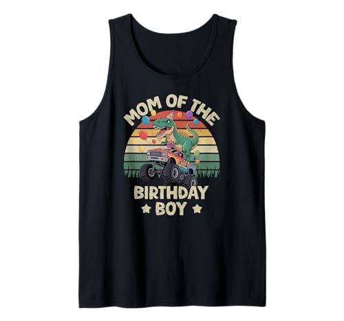 Mama der Geburtstagsfeier Monster Truck T-Rex Mama Tank Top von Birthday Boy Family Outfits T-Rex Monster Truck