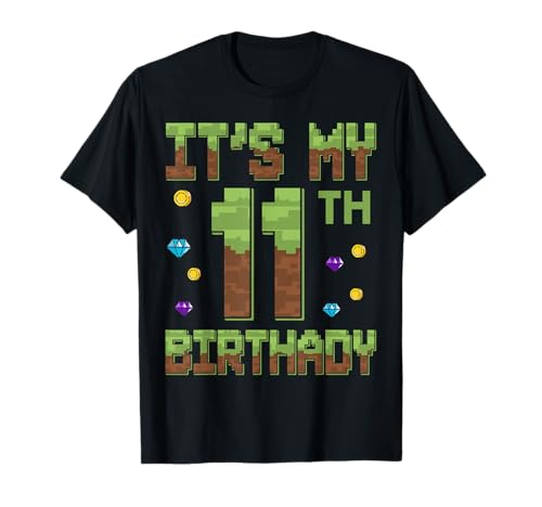 Birthday Boy, es ist Mein 11. Geburtstag, 11 Jahre Alter Pixel-Gamer T-Shirt von Birthday Boy It's My 11th Birthday 11 Years Old